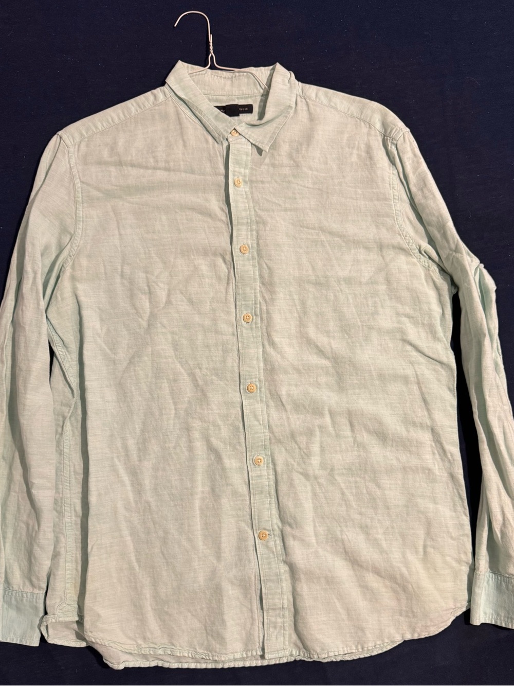 Men’s Large Banana Republic Light Ocean Blue Button-Down Long Sleeve Linen Shirt